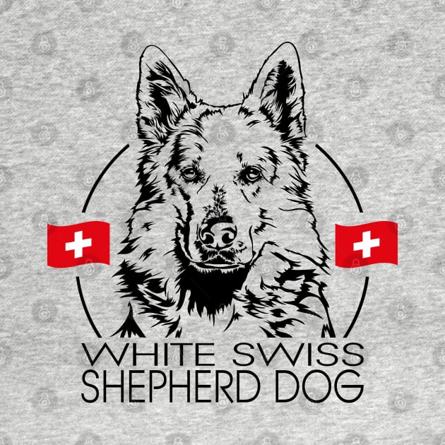 White Swiss Shepherd Dog Portrait by wilsigns